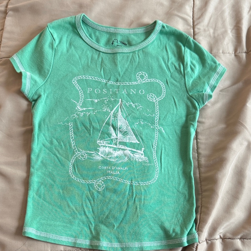 art class Girls Positano Graphic Tee - Mint Green S 6/7
